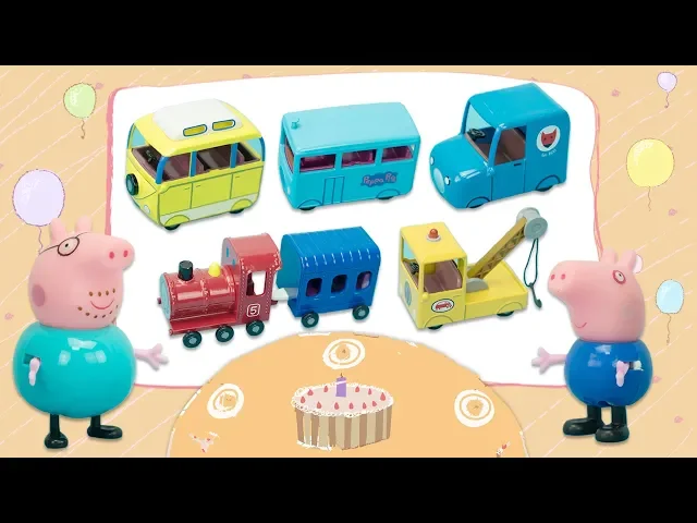 小豬佩奇迷你玩具 拆開5款佩奇的迷你合金小車(peppa pig